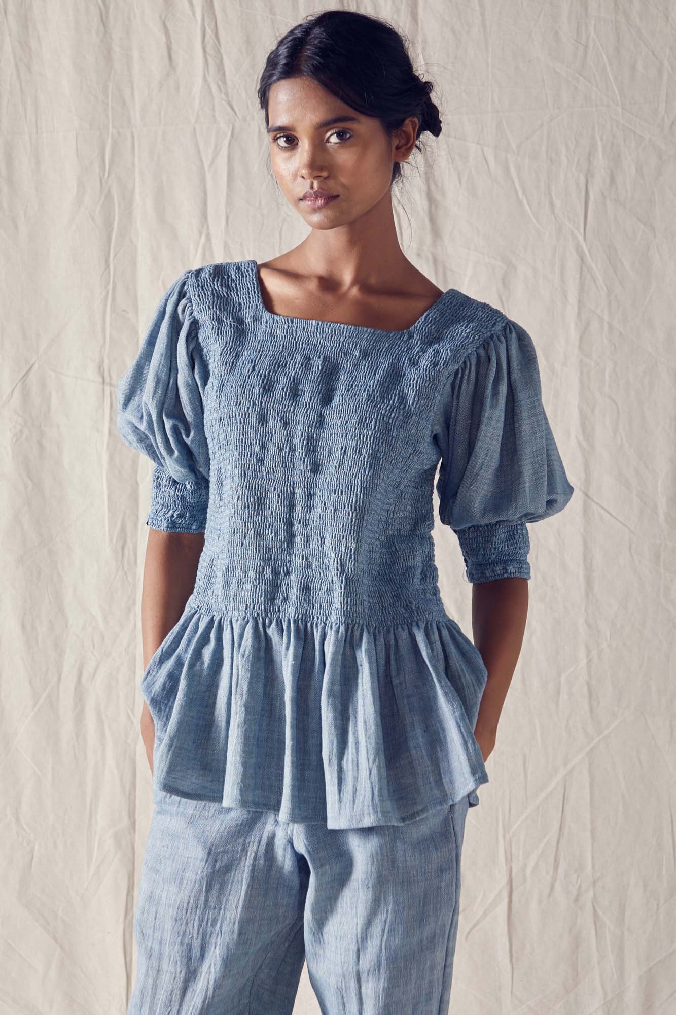 Peplum Top in Organic Cotton