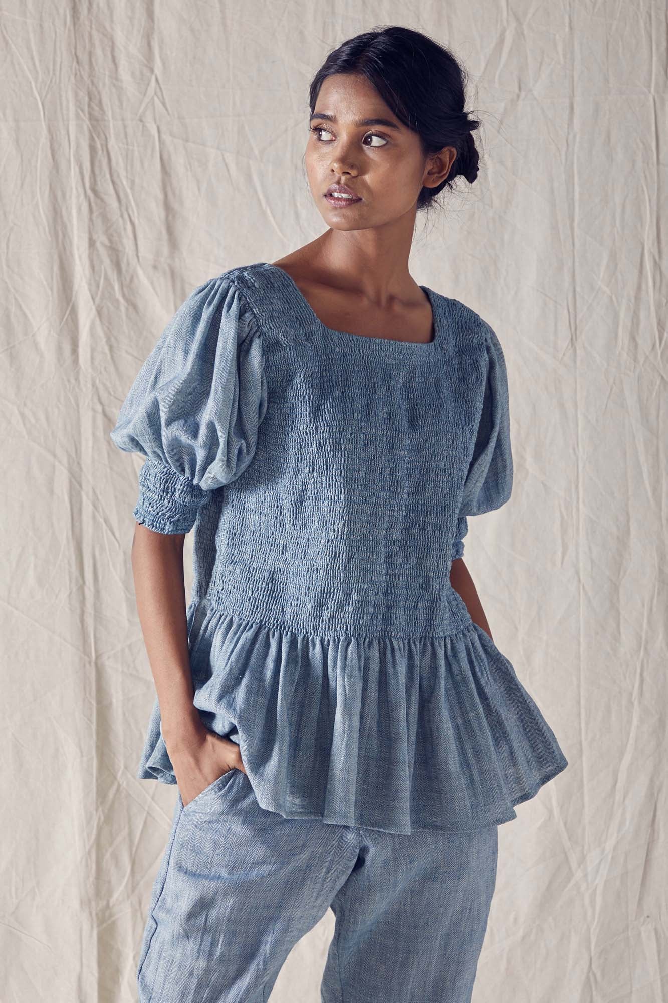 Peplum Top in Organic Cotton