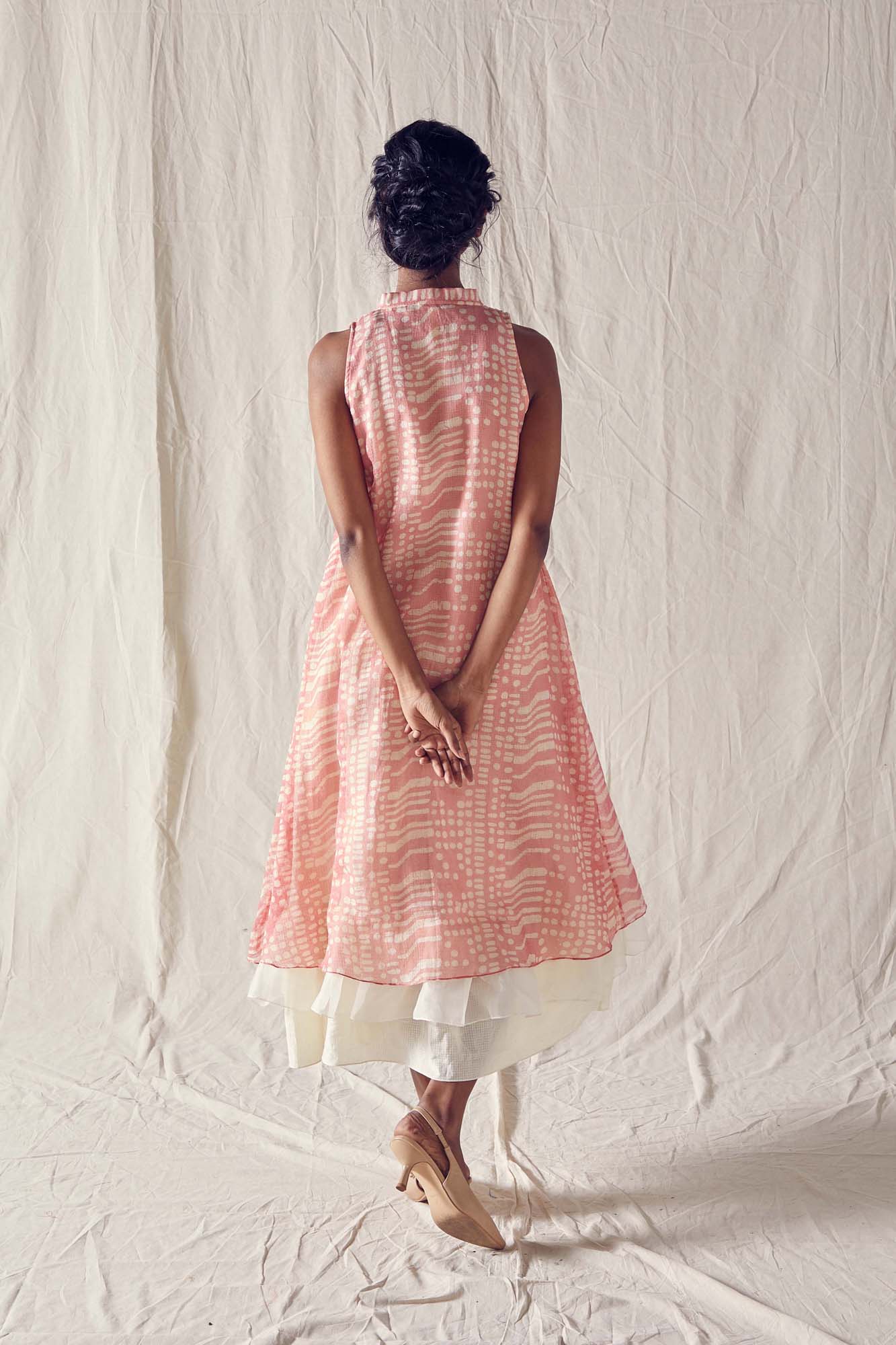 Dusted Pink Batik Sleeveless Dress