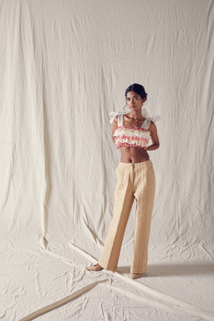Ruffled Bustier in Cotton
