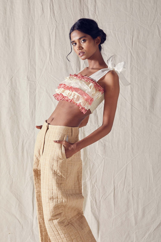 Ruffled Bustier in Cotton