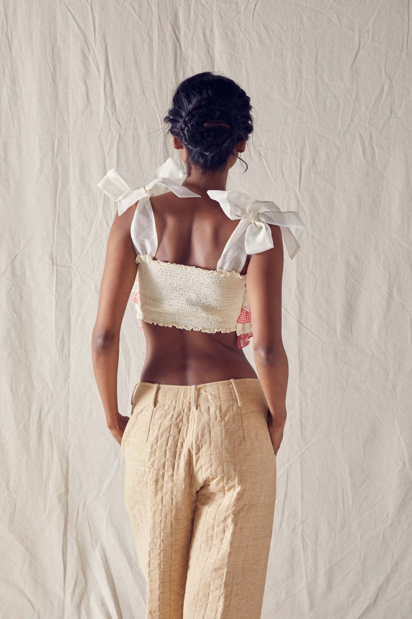 Ruffled Bustier in Cotton