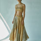 Gold Silver Maxi Skirt With Bustier