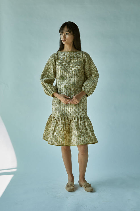 Quilted Batik Cotton Silk Chanderi
