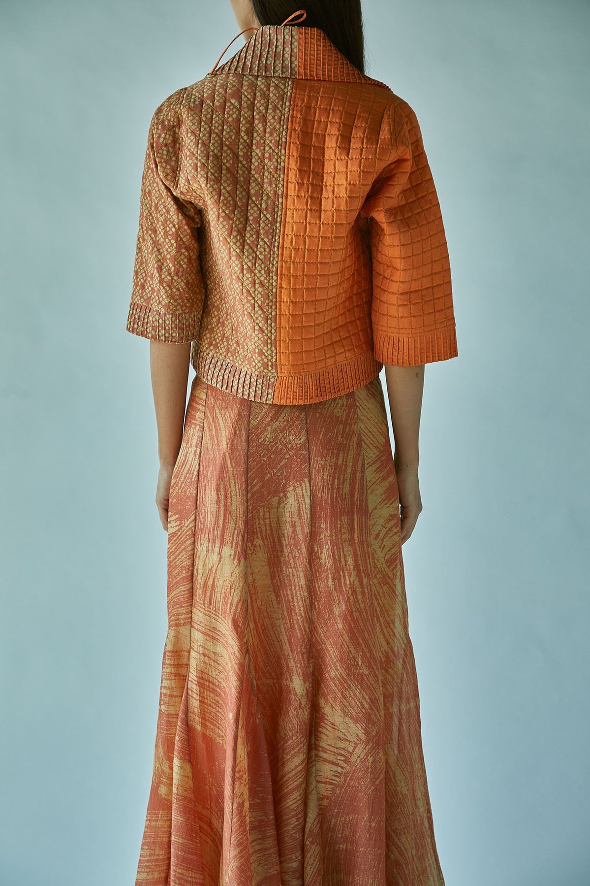Quilted Wrap Jacket Rust
