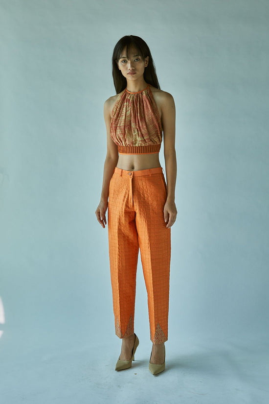 Quilted Rust Pencil Pants