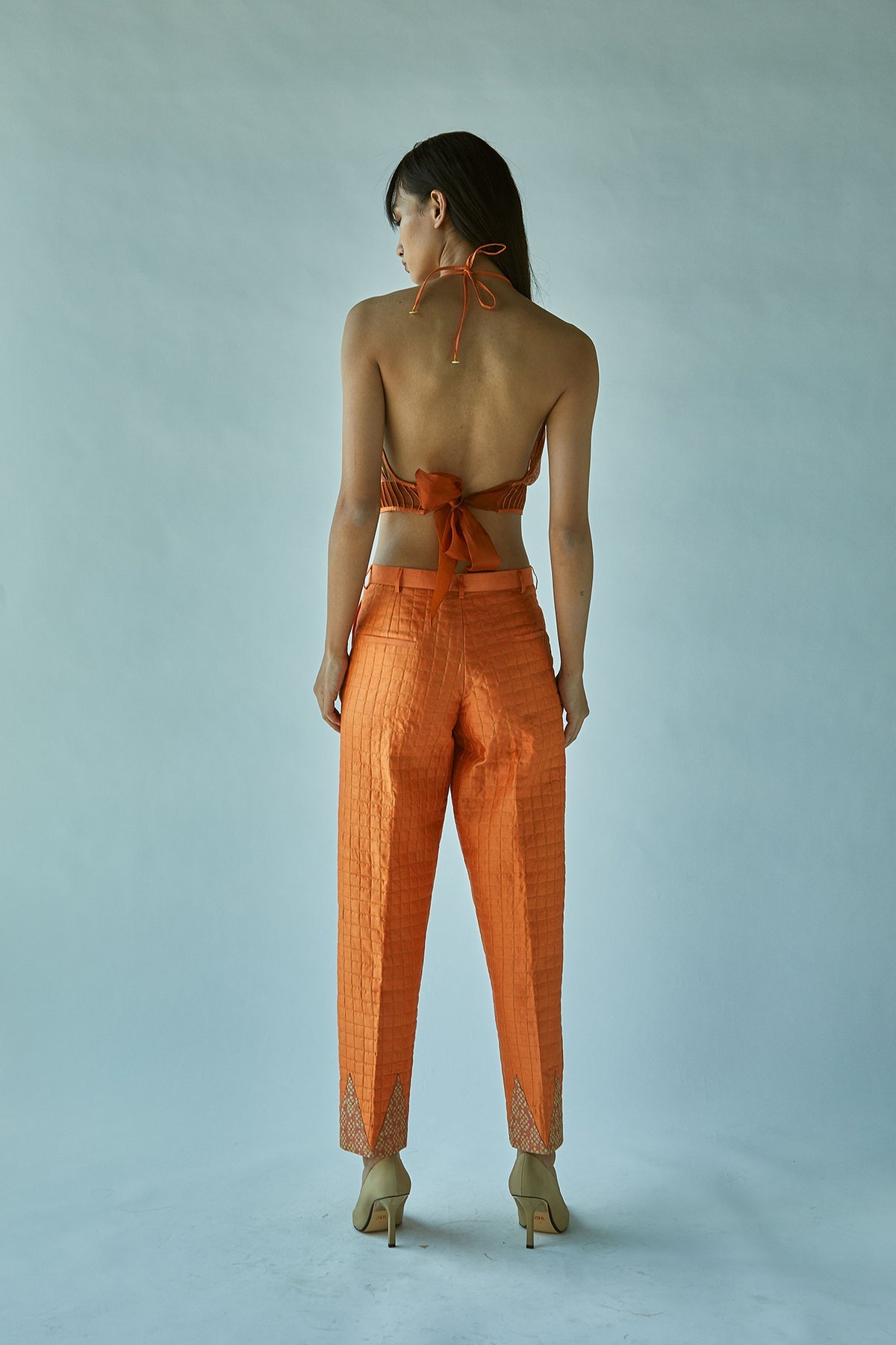 Quilted Rust Pencil Pants