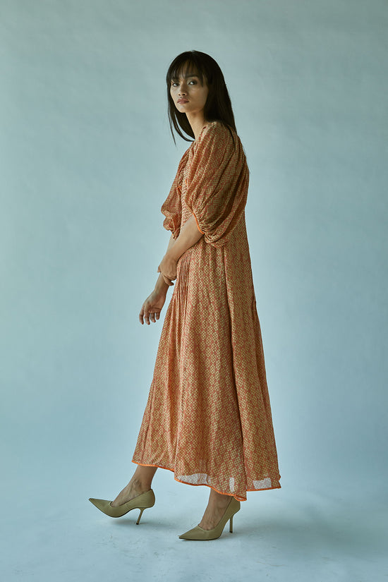 Ballooned Sleeve Batik Cotton