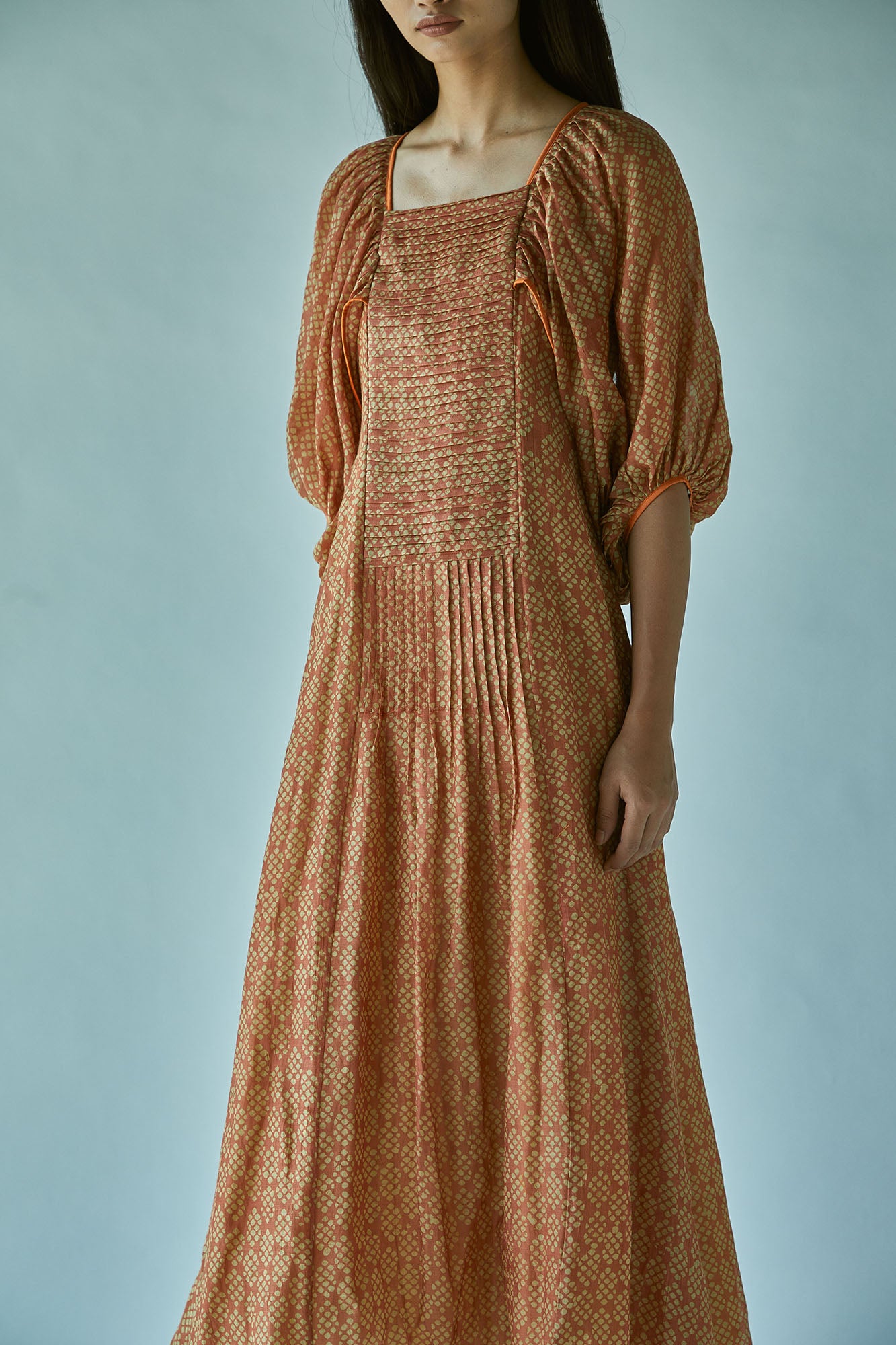 Ballooned Sleeve Batik Cotton