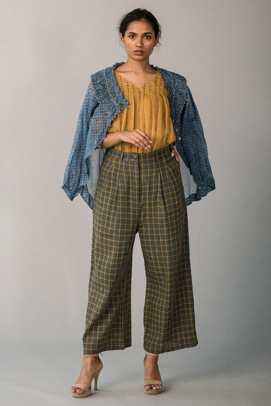 Wide Legged Pants-charcoal Cotton