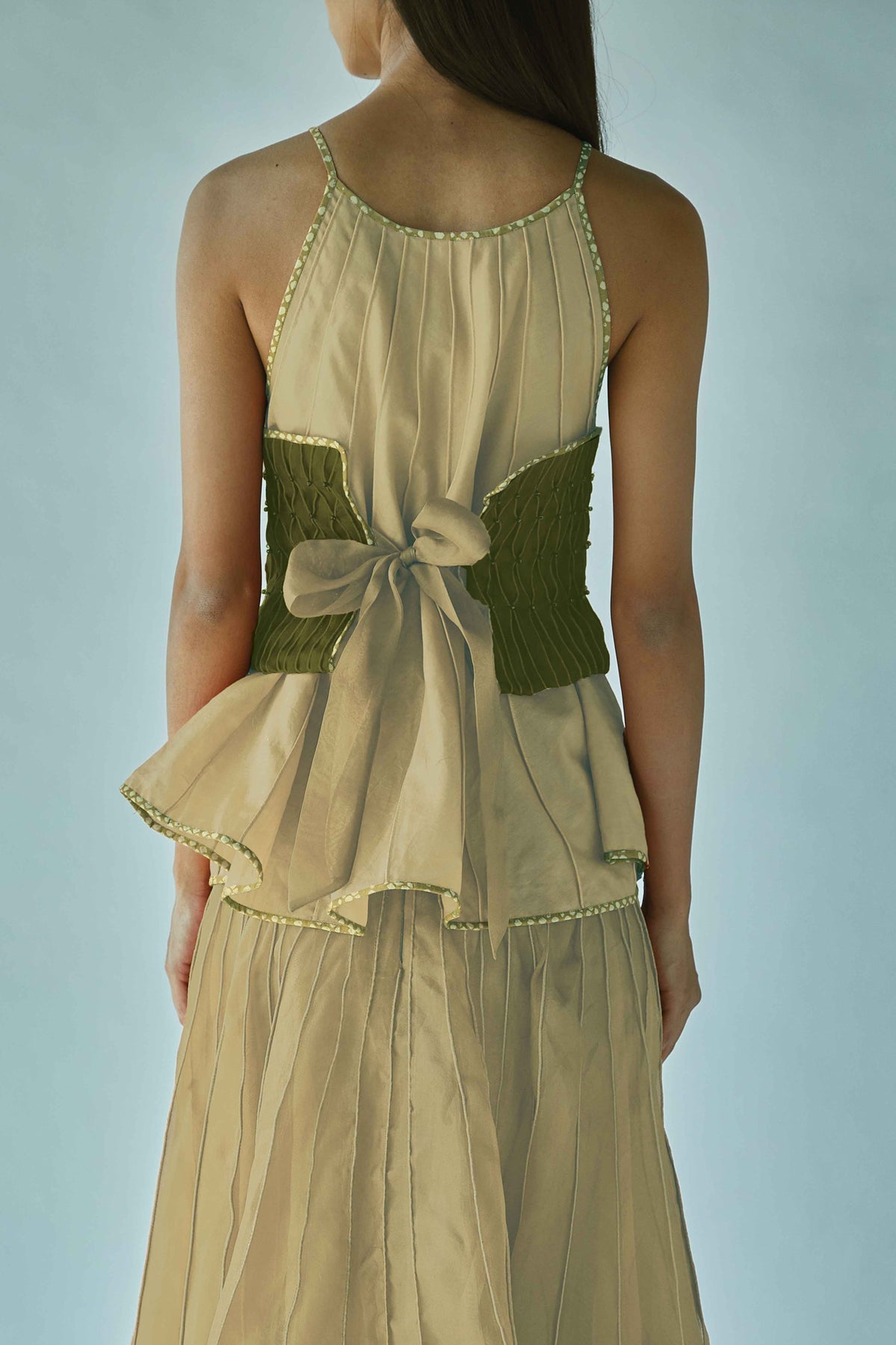 Halter Top With Obi Belt Rust
